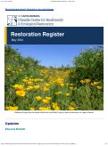 Cover page of UCSB Restoration Register - May 2024