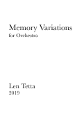 Cover page: Memory Variations