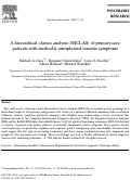 Cover page: A hierarchical classes analysis (HICLAS) of primary care patients with medically unexplained somatic symptoms.