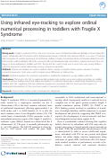 Cover page: Using infrared eye-tracking to explore ordinal numerical processing in toddlers with Fragile X Syndrome