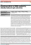 Cover page: Enantiospecificity in NMR enabled by chirality-induced spin selectivity.