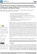 Cover page: Obesity Risk Assessment for Spanish-Speaking Immigrant Families with Young Children in the United States: Reliability and Validity with Nutrient Values.