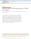 Cover page: Molecular basis for heat desensitization of TRPV1 ion channels