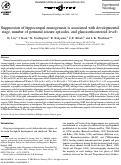 Cover page: Suppression of hippocampal neurogenesis is associated with developmental stage, number of perinatal seizure episodes, and glucocorticosteroid level