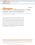 Cover page: Proxy evidence for state-dependence of climate sensitivity in the Eocene greenhouse