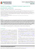 Cover page: Pattern breaking: a complex systems approach to psychedelic medicine