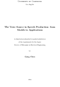 Cover page: The Voice Source in Speech Production: from Models to Applications