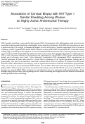 Cover page: Association of Cervical Biopsy with HIV Type 1 Genital Shedding Among Women on Highly Active Antiretroviral Therapy