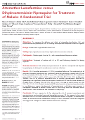 Cover page: Artemether-lumefantrine versus dihydroartemisinin-piperaquine for treatment of malaria: a randomized trial.