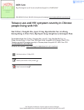 Cover page: Tobacco use and HIV symptom severity in Chinese people living with HIV.