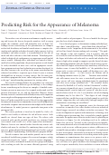 Cover page: Predicting risk for the appearance of melanoma.