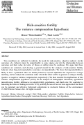 Cover page: Risk-sensitive fertility The variance compensation hypothesis