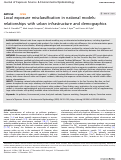 Cover page: Local exposure misclassification in national models: relationships with urban infrastructure and demographics.