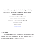 Cover page: Factors Influencing the Quality of Carbon Coatings on LiFePO4