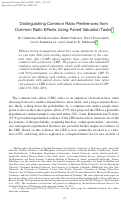 Cover page of Distinguishing Common Ratio Preferences from Common Ratio Effects Using Paired Valuation Tasks