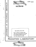 Cover page: DRIFT TUBE MODEL MAGNET REPORT