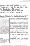 Cover page: Development and Reliability of the Joint Tissue Activity and Damage Examination for Quantitation of Structural Abnormalities by Musculoskeletal Ultrasound in Hemophilic Joints