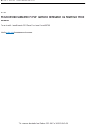 Cover page: Relativisitcally upshifted higher harmonic generation via relativistic flying mirrors
