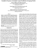 Cover page: Cumulative frequency can explain cognate facilitation in language models