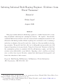 Cover page: Inferring informal risk-sharing regimes: Evidence from rural Tanzania