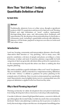 Cover page: More Than “Not Urban”: Seeking a Quantifiable Definition of Rural