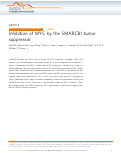 Cover page: Inhibition of MYC by the SMARCB1 tumor suppressor