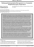 Cover page: Radiograph Interpretation Discrepancies in a Community Hospital Emergency Department