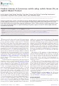 Cover page: Finished Genome of Zymomonas mobilis subsp. mobilis Strain CP4, an Applied Ethanol Producer