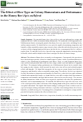 Cover page: The Effect of Hive Type on Colony Homeostasis and Performance in the Honey Bee (Apis mellifera)