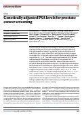 Cover page: Genetically adjusted PSA levels for prostate cancer screening.