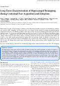 Cover page: Long-term characterization of hippocampal remapping during contextual fear acquisition and extinction