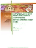 Cover page: Institutional Environment and the Development of Information and Communication Technology in India