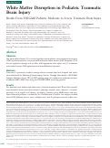 Cover page: White Matter Disruption in Pediatric Traumatic Brain Injury: Results from ENIGMA Pediatric Moderate to Severe Traumatic Brain Injury.