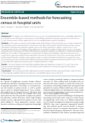 Cover page: Ensemble-based methods for forecasting census in hospital units.