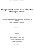 Cover page: An Exploration and Defence of Non-Eliminative Mereological Nihilism