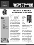 Cover page: President’s Message – The Right Change for the Right Reasons