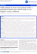 Cover page: Traffic-related air toxics and preterm birth: a population-based case-control study in Los Angeles County, California