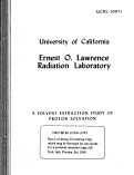 Cover page: A SOLVENT EXTRACTION STUDY OF PROTON SOLVATION