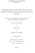 Cover page: Unipotent Radicals of the Standard Borel and Parabolic Subgroups in Quantum Special Linear Groups