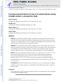 Cover page: Psychosocial work factors in new or recurrent injuries among hospital workers: a prospective study