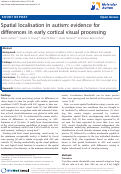 Cover page: Spatial localisation in autism: evidence for differences in early cortical visual processing
