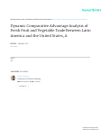 Cover page: Dynamic Comparative Advantage Analysis of Fresh Fruit and Vegetable Trade Between Latin America and the United States, A