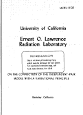 Cover page: ON THE CONNECTION OF THE INDEPENDENT-PAIR MODEL WITH A VARIATIONAL PRINCIPLE