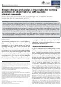 Cover page: Simple design and analysis strategies for solving problems in observational orthopaedic clinical research