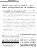 Cover page: Inflexible Functional Connectivity of the Dorsal Anterior Cingulate Cortex in Adolescent Major Depressive Disorder