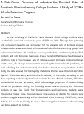 Cover page of A Data-Driven Discovery of Indicators for Elevated Rates of Academic Dismissal among College Students: A Study of UCSB's Scholar Retention Program