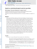 Cover page: Speech as a promising biosignal in precision psychiatry.