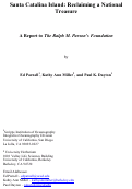 Cover page: Santa Catalina Island: Reclaiming a National Treasure. A Report to The Ralph M. Parson’s Foundation