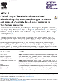 Cover page: Clinical study of ferredoxin-reductase-related mitochondriopathy: Genotype-phenotype correlation and proposal of ancestry-based carrier screening in the Mexican population.