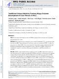 Cover page: Traditional Chinese Medicine Fuzheng Huayu Prevents Development of Liver Fibrosis in Mice